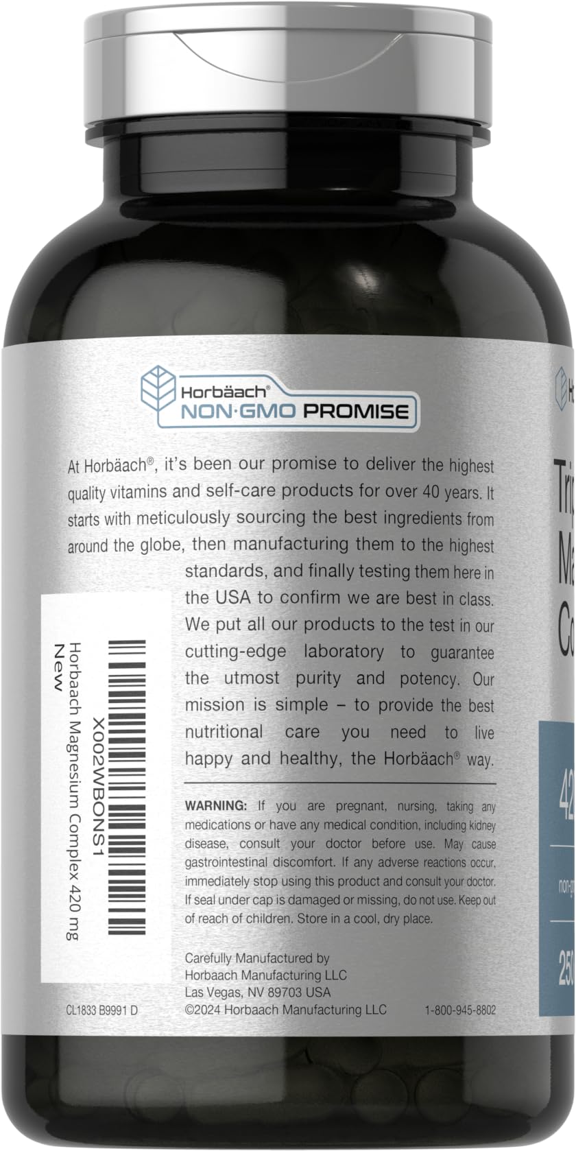 Horbäach Magnesium Complex 420 mg - 250 Capsules - image 3