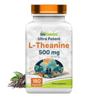 tnvitamins L-Theanine 500 mg Capsules for Calm Focus - 180 Capsules