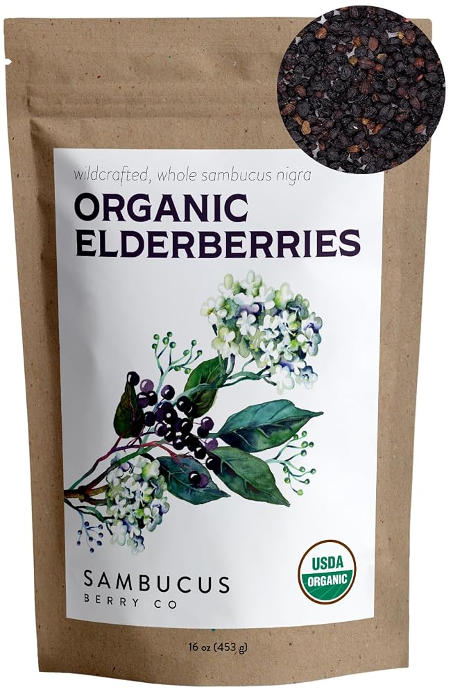Waterglider International Organic Dried Elderberries - 1 Pound