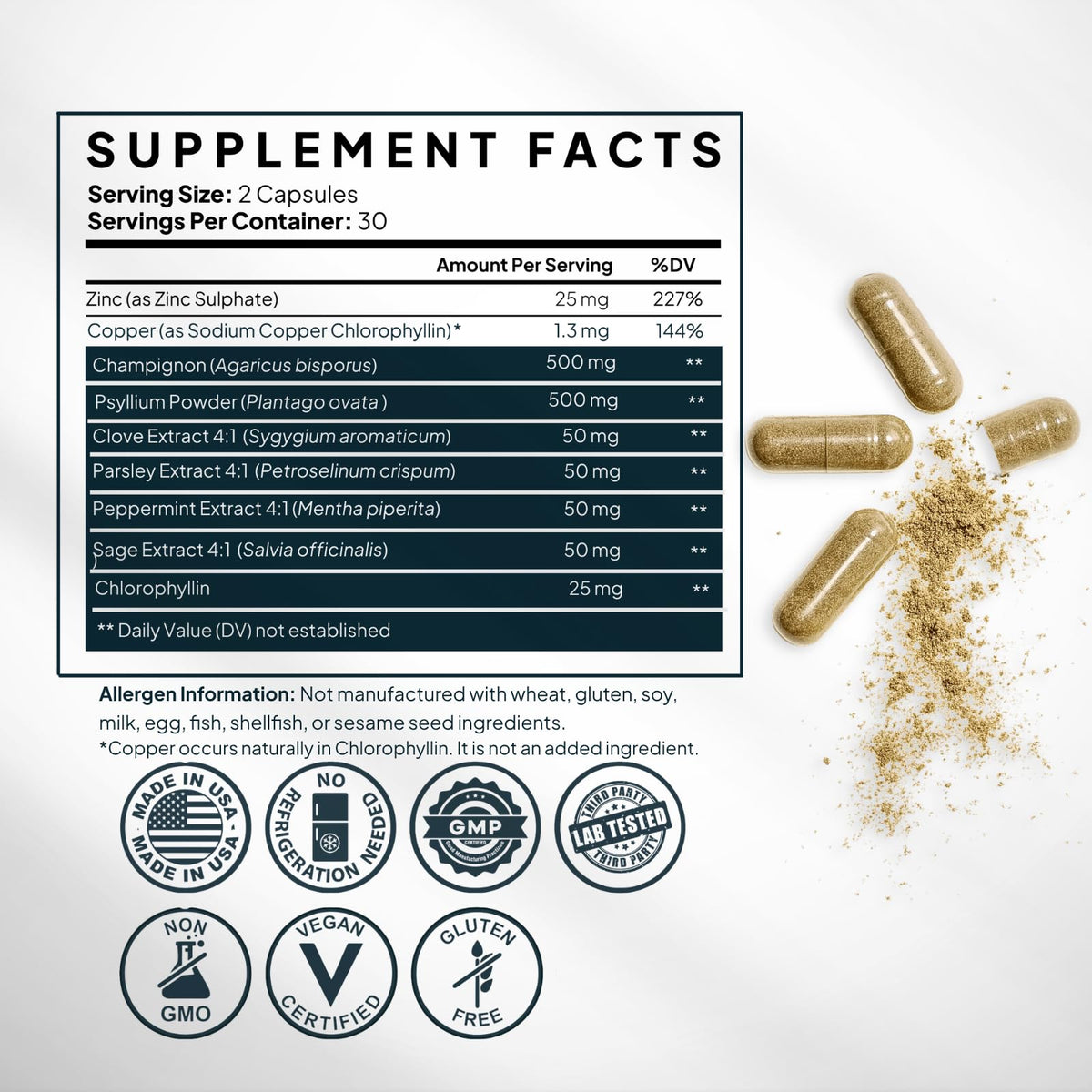 Zenmen Natural Body Odor Eliminator Pills - 60 Vegetarian Capsules - image 3