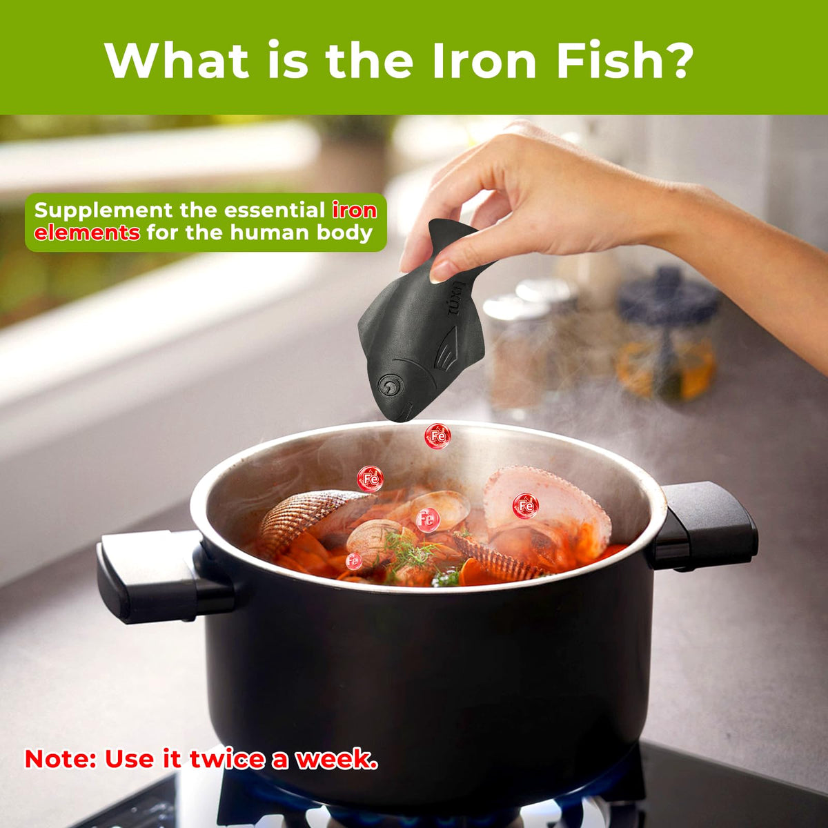 Nano Shield Iron Fish Natural Cooking Tool - 2-Pack - image 2