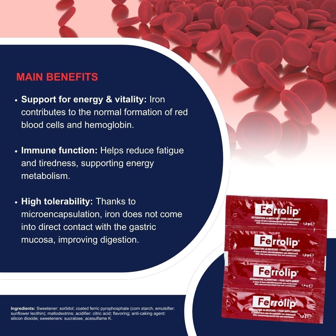 Ferrolip Iron Supplement Lemon Flavored Sachets - 20 Sachets - image 6