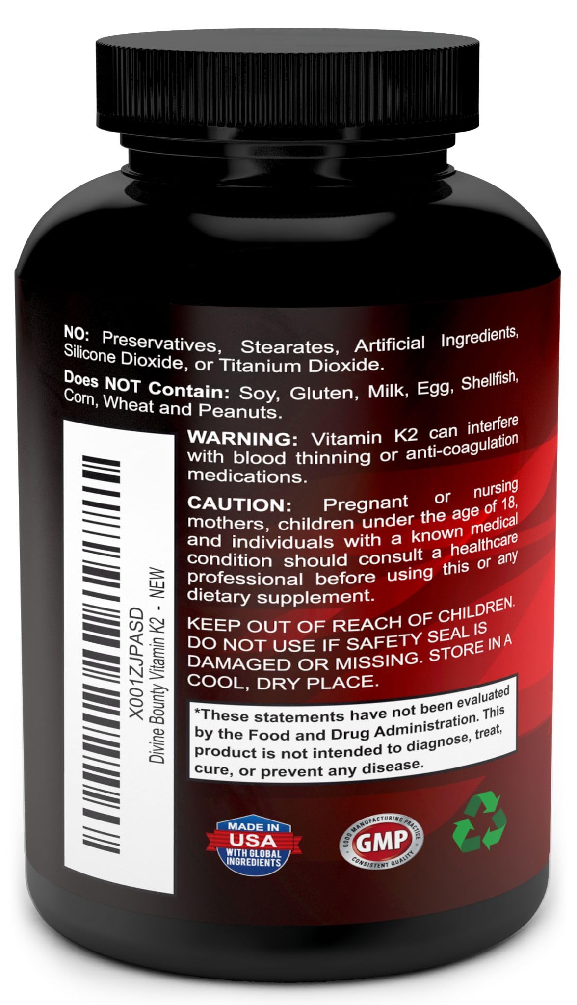 Divine Bounty Vitamin K2 (MK7 & MK4) with D3 5000 IU - 90 Capsules - image 3