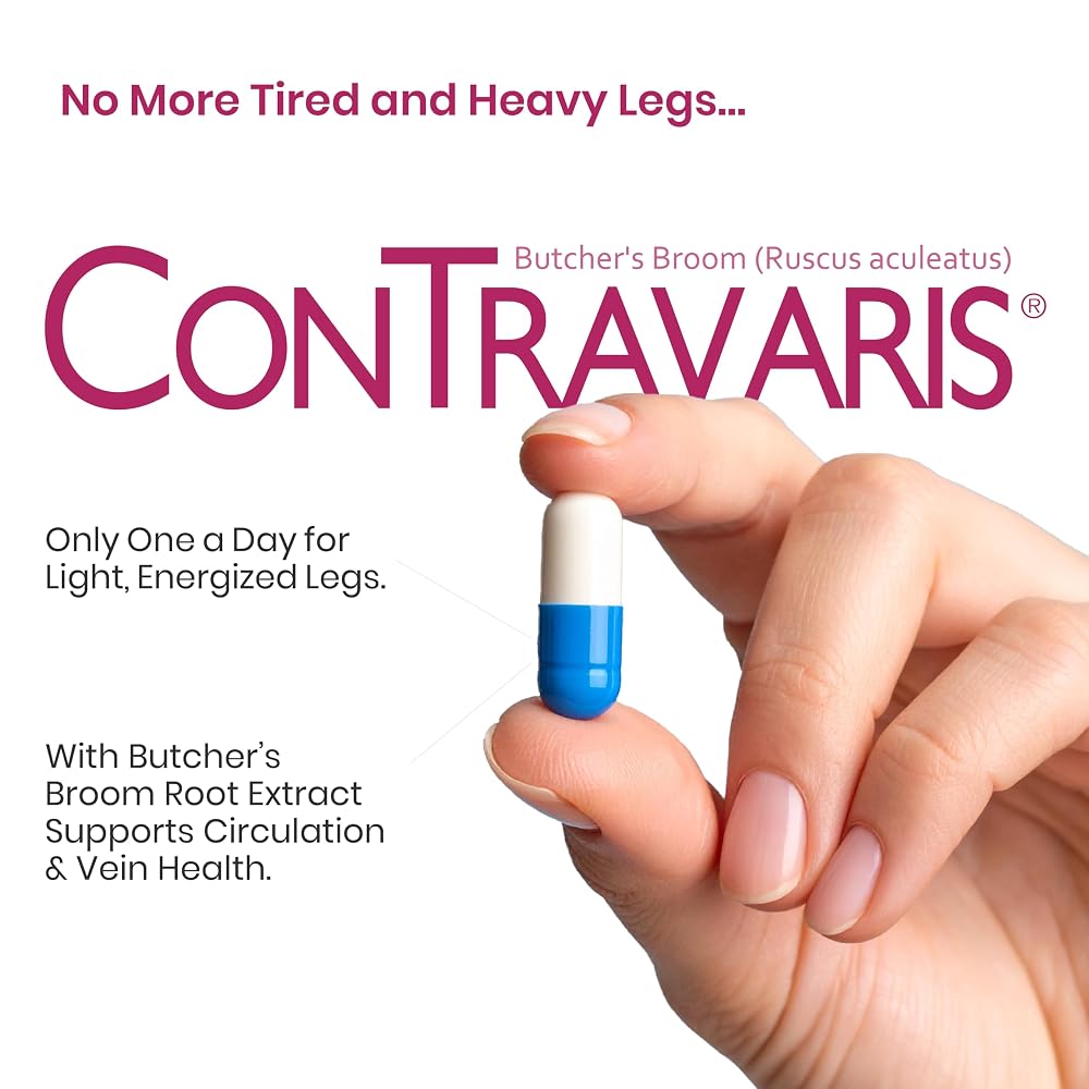 CONTRAVARIS Leg Vein Support Supplement with Ruscus Aculeatus - 60 Tablets - image 2