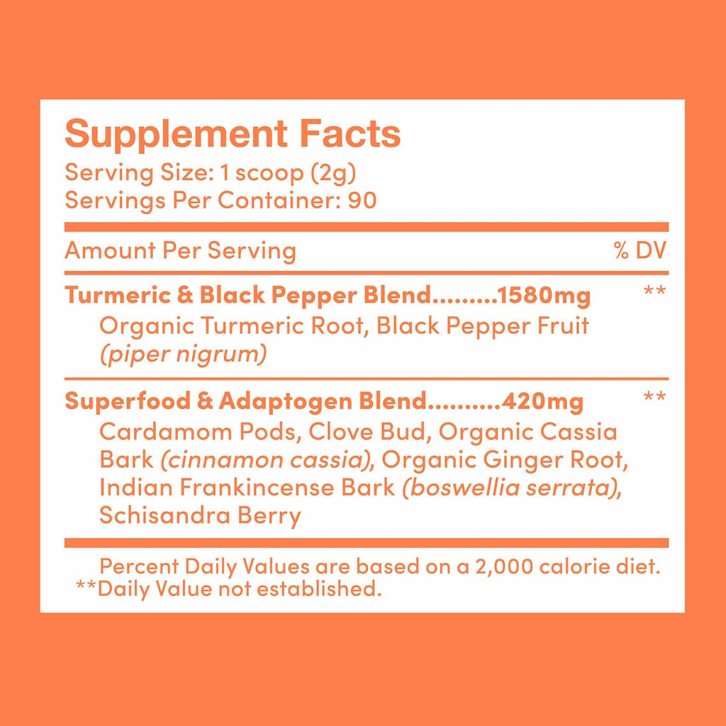 Further Food Best Turmeric Golden Milk Organic Turmeric Powder