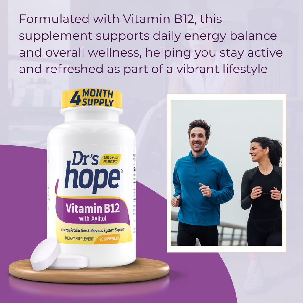 Dr's Hope Vitamin B12 1000mcg Energy & Metabolism Support - 120 Tablets - image 3