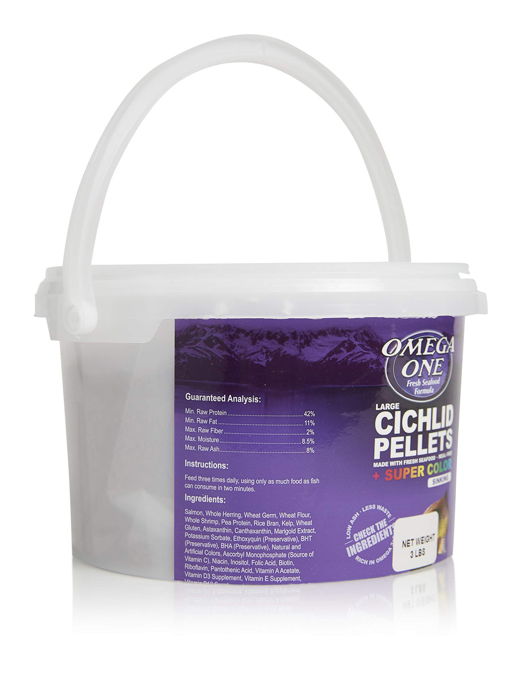 Omega One Super Color Sinking Cichlid Pellets Large - 3 lb - image 2
