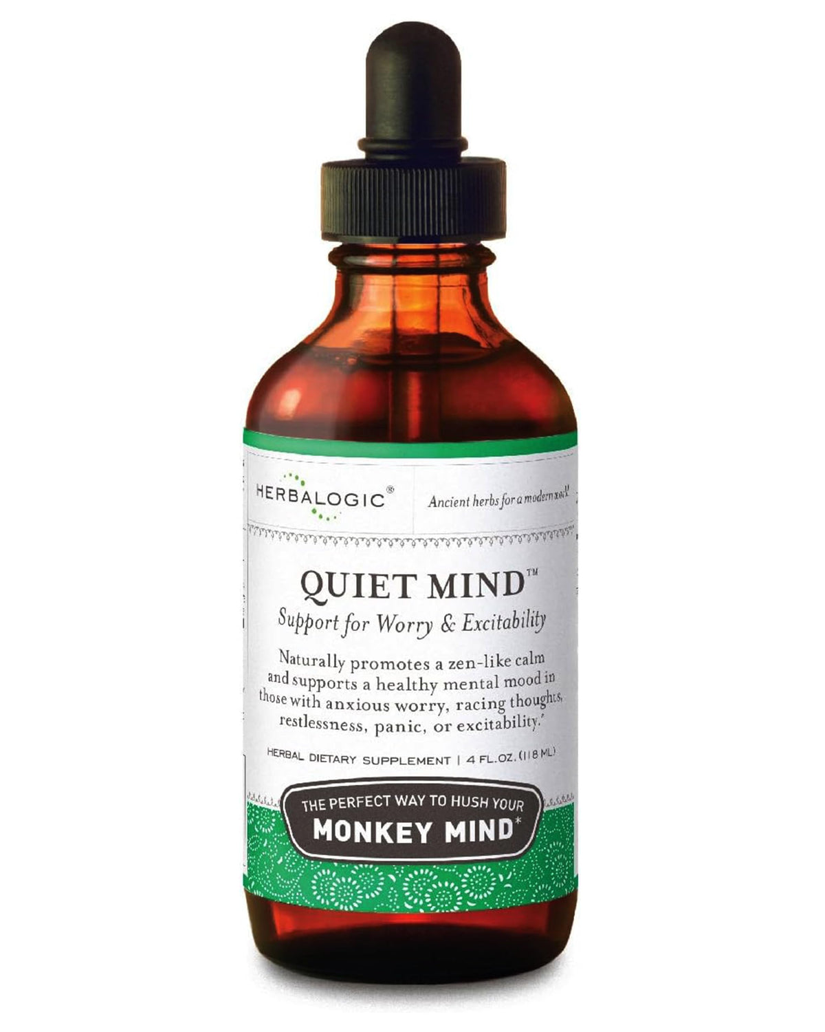Herbalogic Quiet Mind Liquid Herb Drops for Calm - 4 Fl. Oz.
