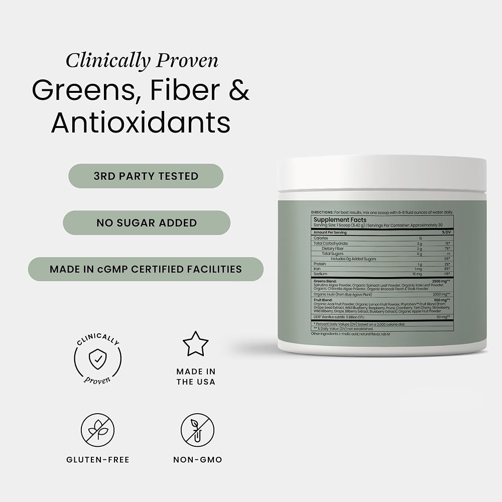 Perelel Acai Berry Daily Greens Powder with Probiotics & Fiber - image 2