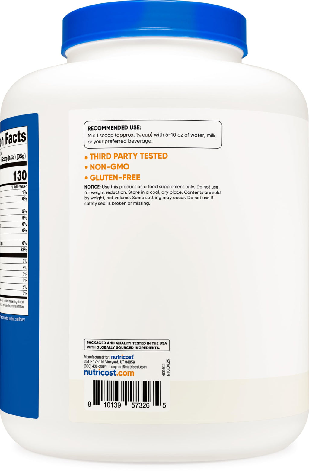 Nutricost Grass-Fed Whey Protein Isolate - Non-GMO
