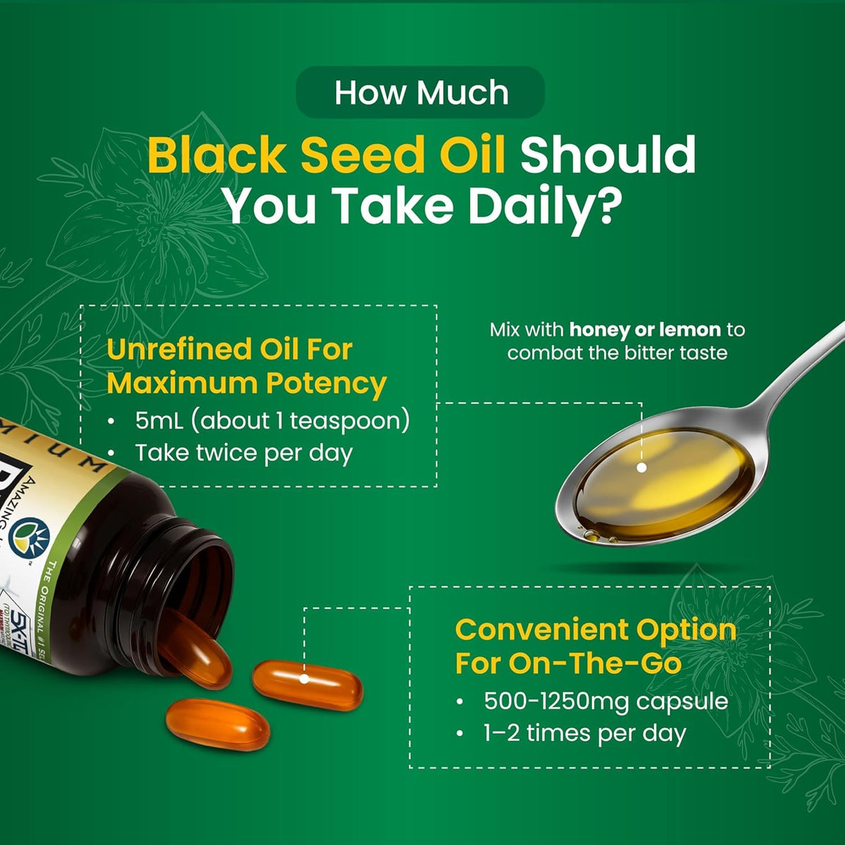Amazing Herbs Premium Black Cumin Seed Oil