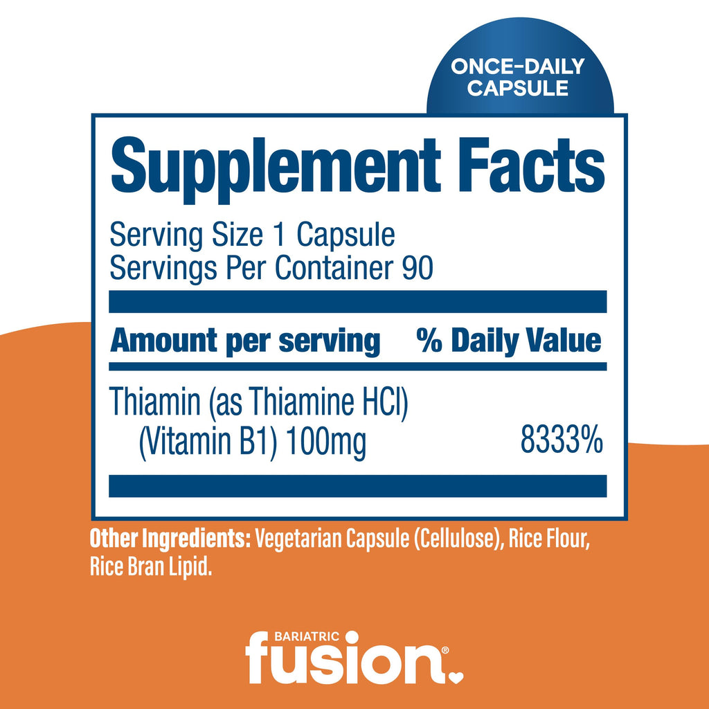 Bariatric Fusion Vitamin B1 Thiamine 100mg - 90 Capsules - image 4