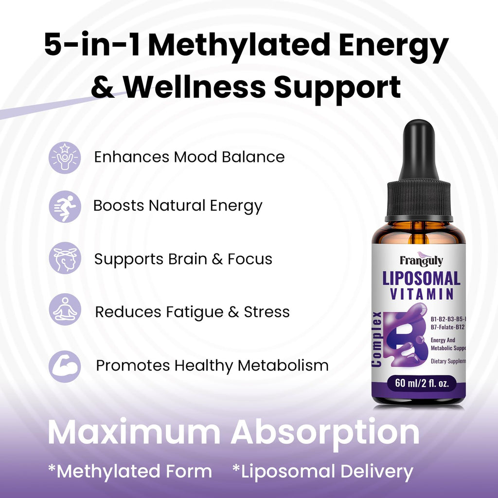 Franguly Liposomal Vitamin B Complex Liquid Sublingual B Complex