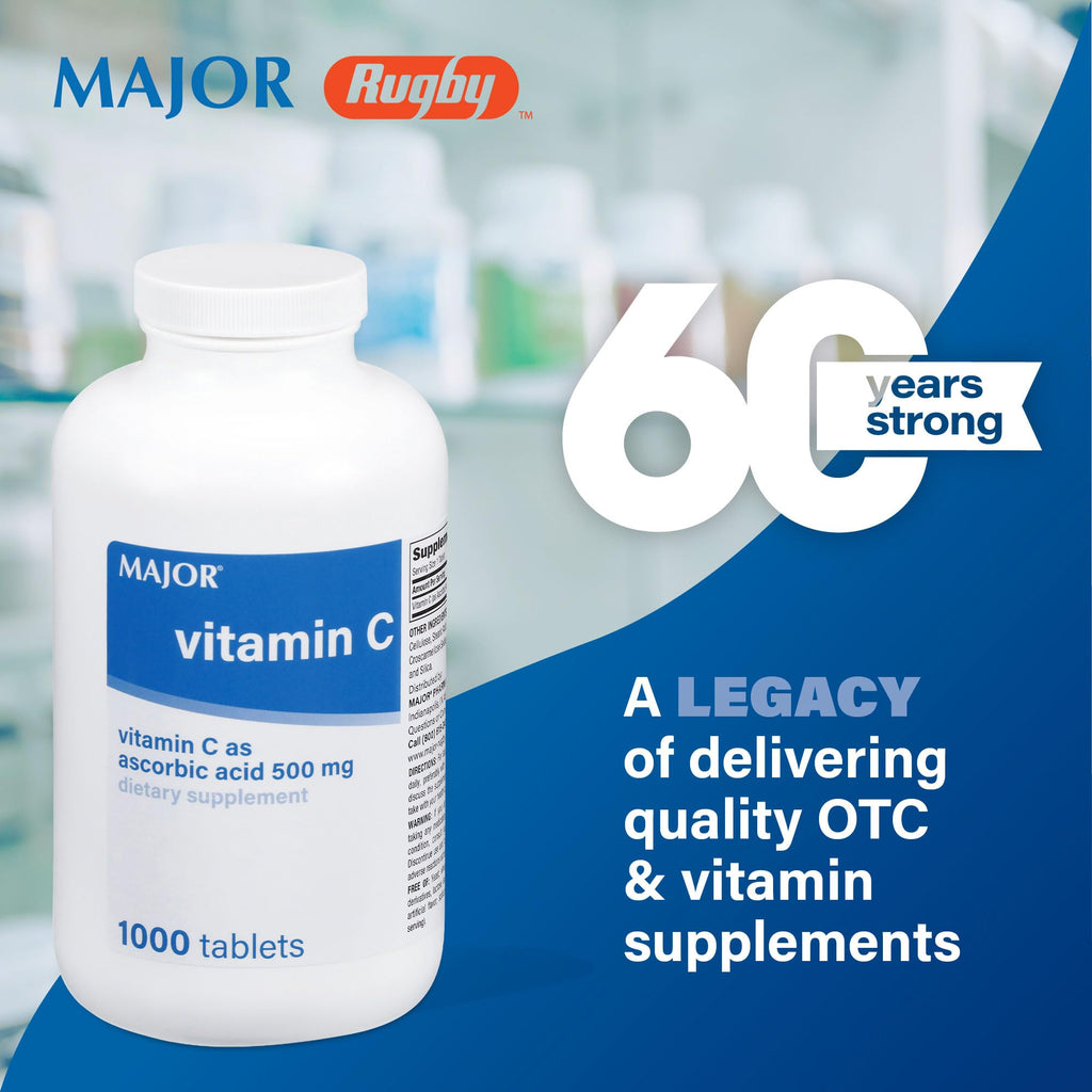 MAJOR Vitamin C 500 mg Ascorbic Acid - 1000 Tablets - image 2