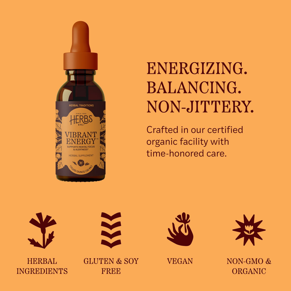 Herbs Etc. Vibrant Energy Liquid Extract - 1 fl oz - image 6