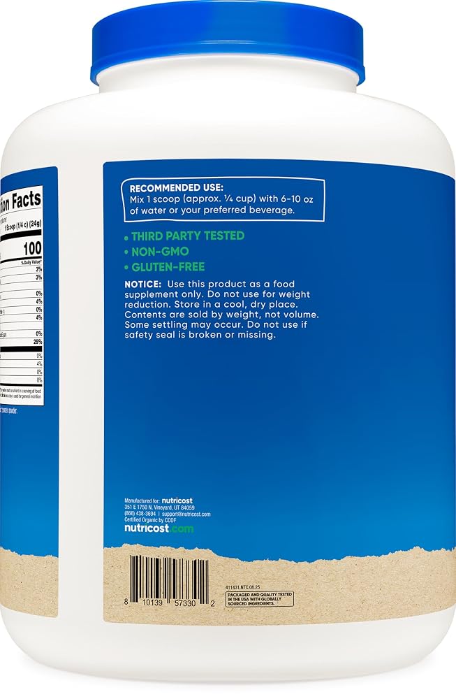 Nutricost Organic Rice Protein Powder - 5 LB - image 4