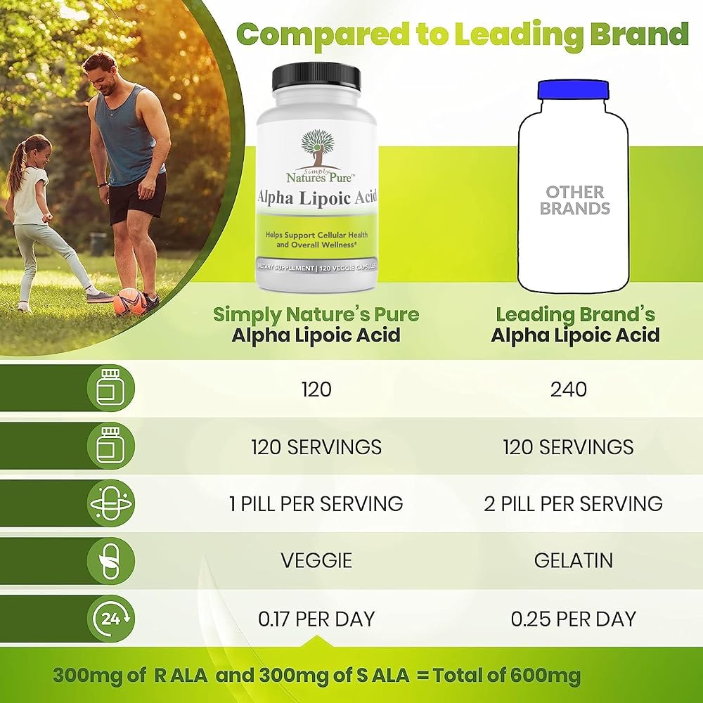 Simply Natures Pure Astragalus Alpha Lipoic Acid 600mg Capsules - image 5