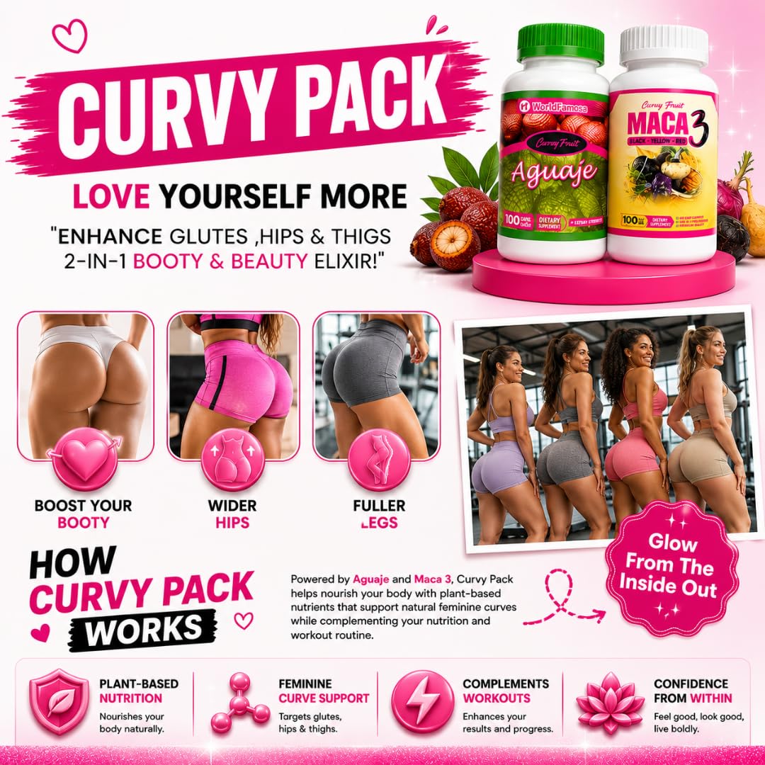 Curvy Fruit Aguaje + Maca 3 Glute & Hip Support Pills - 200 Capsules - image 2