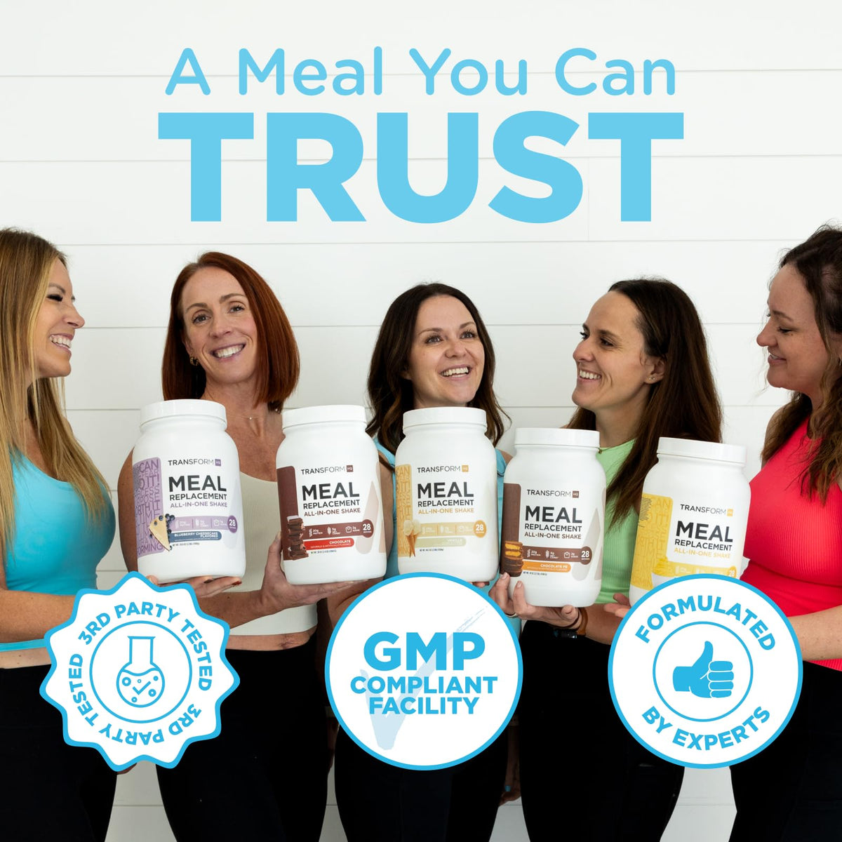 TransformHQ Meal Replacement Shake Powder 7 Servings (Peach Milkshake