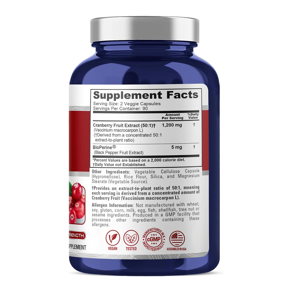 NusaPure Cranberry 1200mg - 180 Vegetarian Capsules - image 2