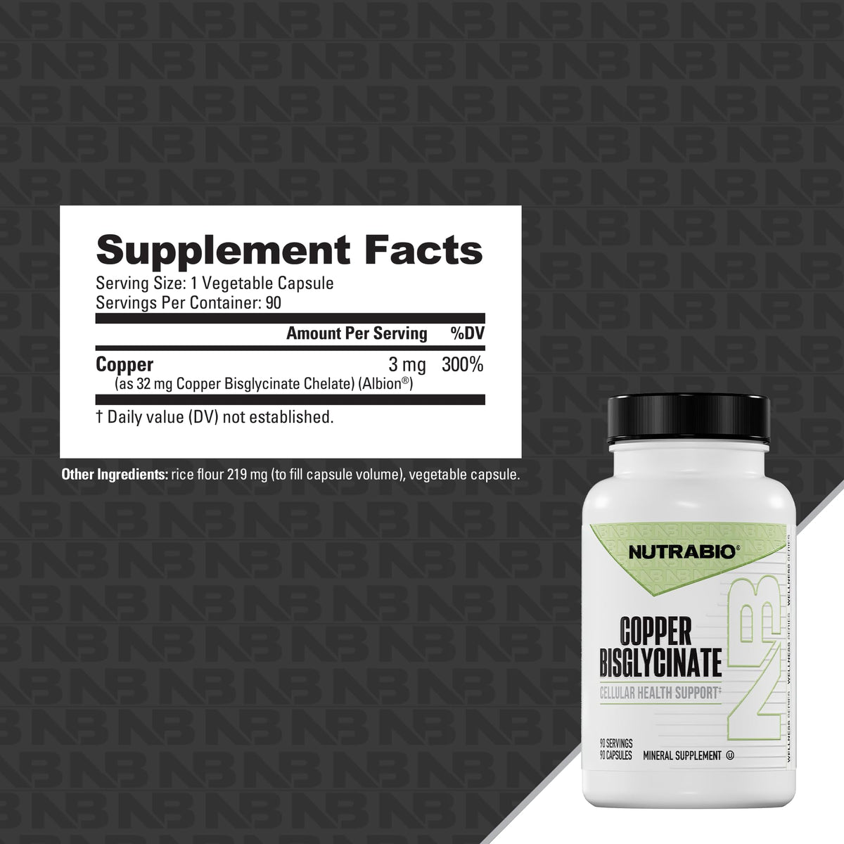 NutraBio Chelated Copper Bisglycinate 3mg - 90 Capsules - image 5