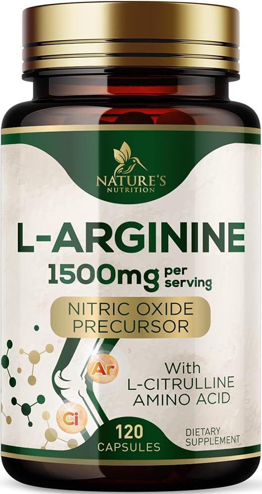 Nature's Nutrition L-Arginine 1000mg Per Serving Supplement
