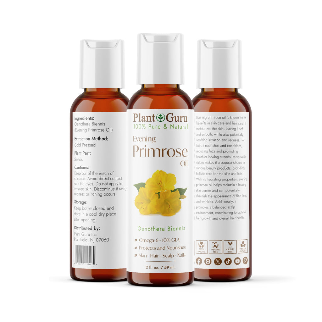 Plant Guru Evening Primrose Oil 2 fl. oz. Cold Pressed 100% Pure - image 2