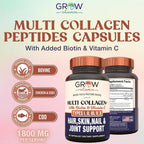 grow vitamin Multi Collagen Capsules 1800mg - Hair, Skin & Joints - 90 Capsules - image 3