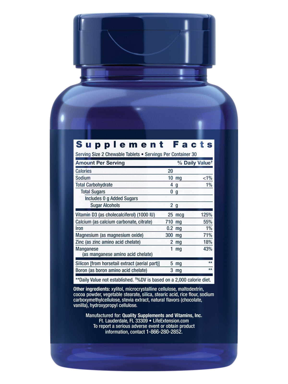 Life Extension Bone Restore Calcium Supplement Chewable Tablets - 60 Tablets - image 2