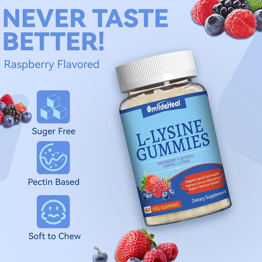 SmildeHeal L-Lysine 1000mg Gummies - 60 Count - image 3