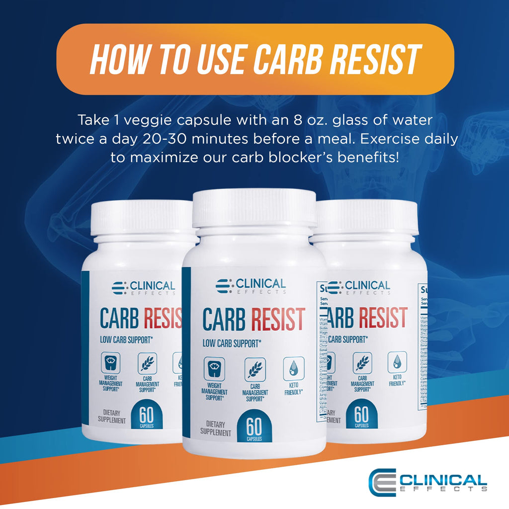 Clinical Effects Carb Resist Carb Blocker with Vitamin C - 60 Capsules - image 7