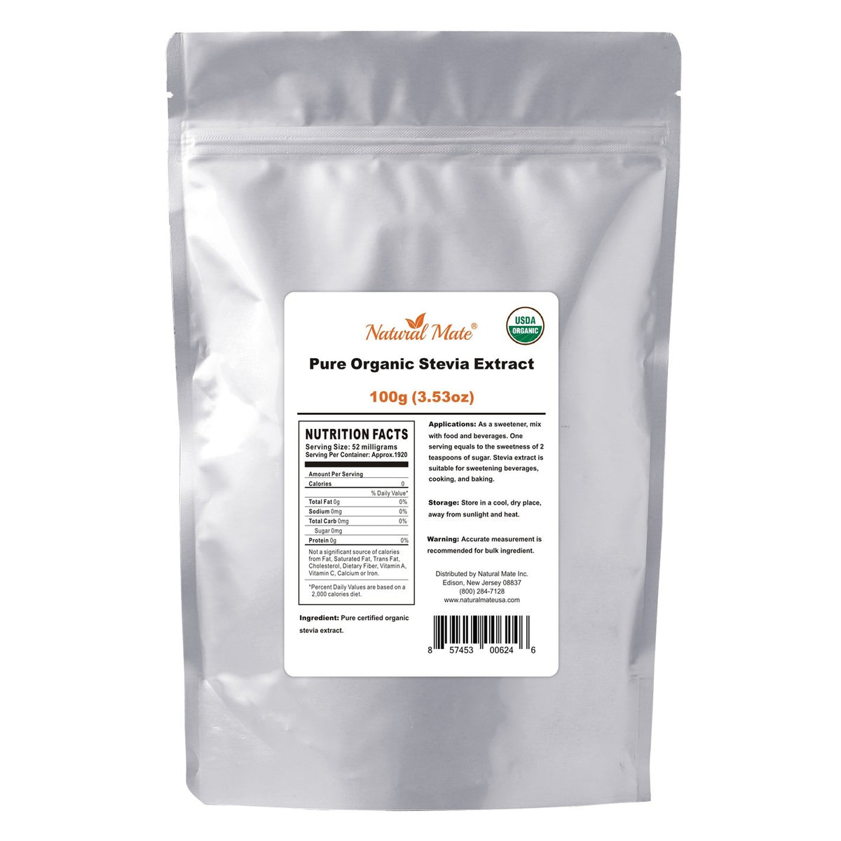 Natural Mate Pure Organic Stevia