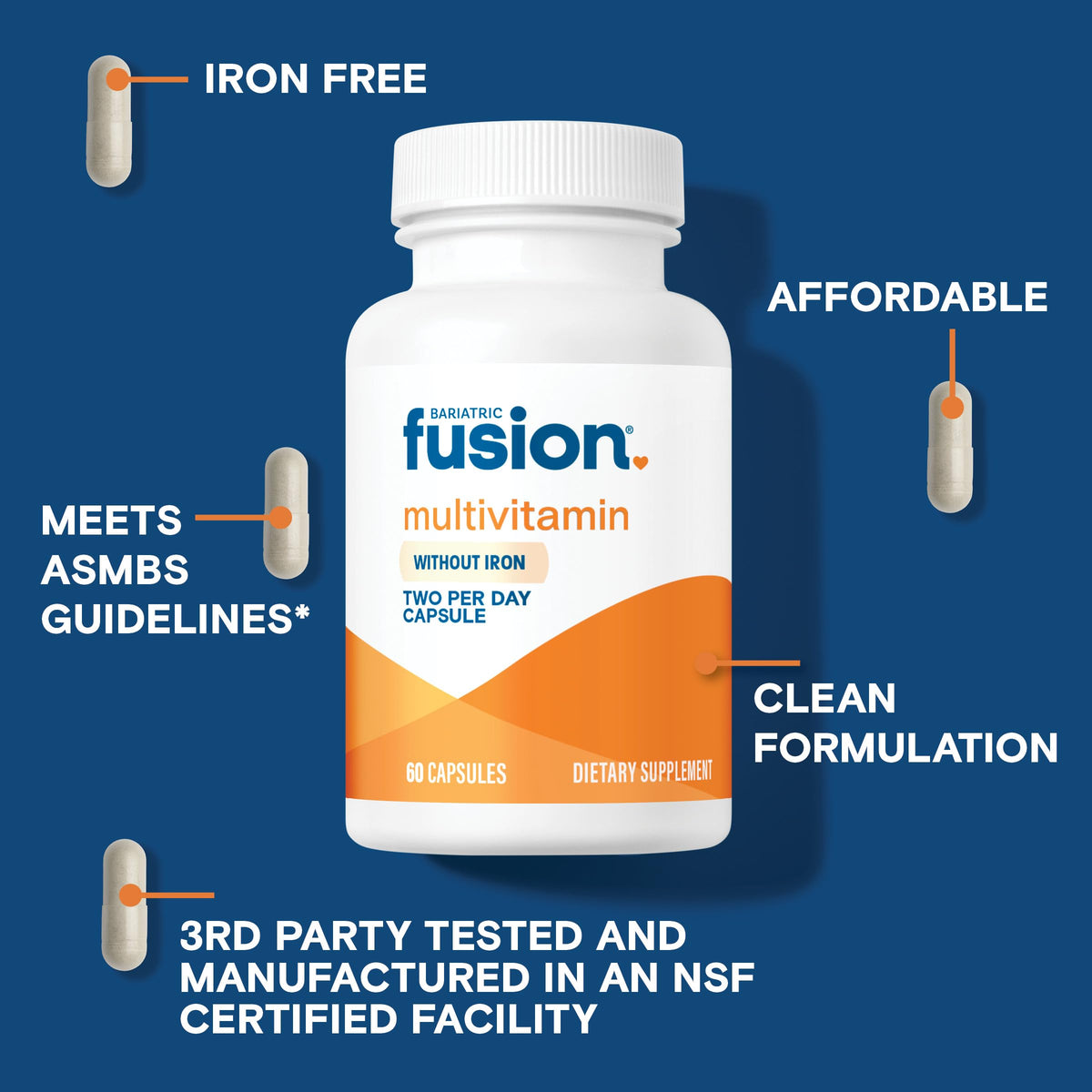 Bariatric Fusion Bariatric Multivitamin Without Iron - 60 Capsules - image 3