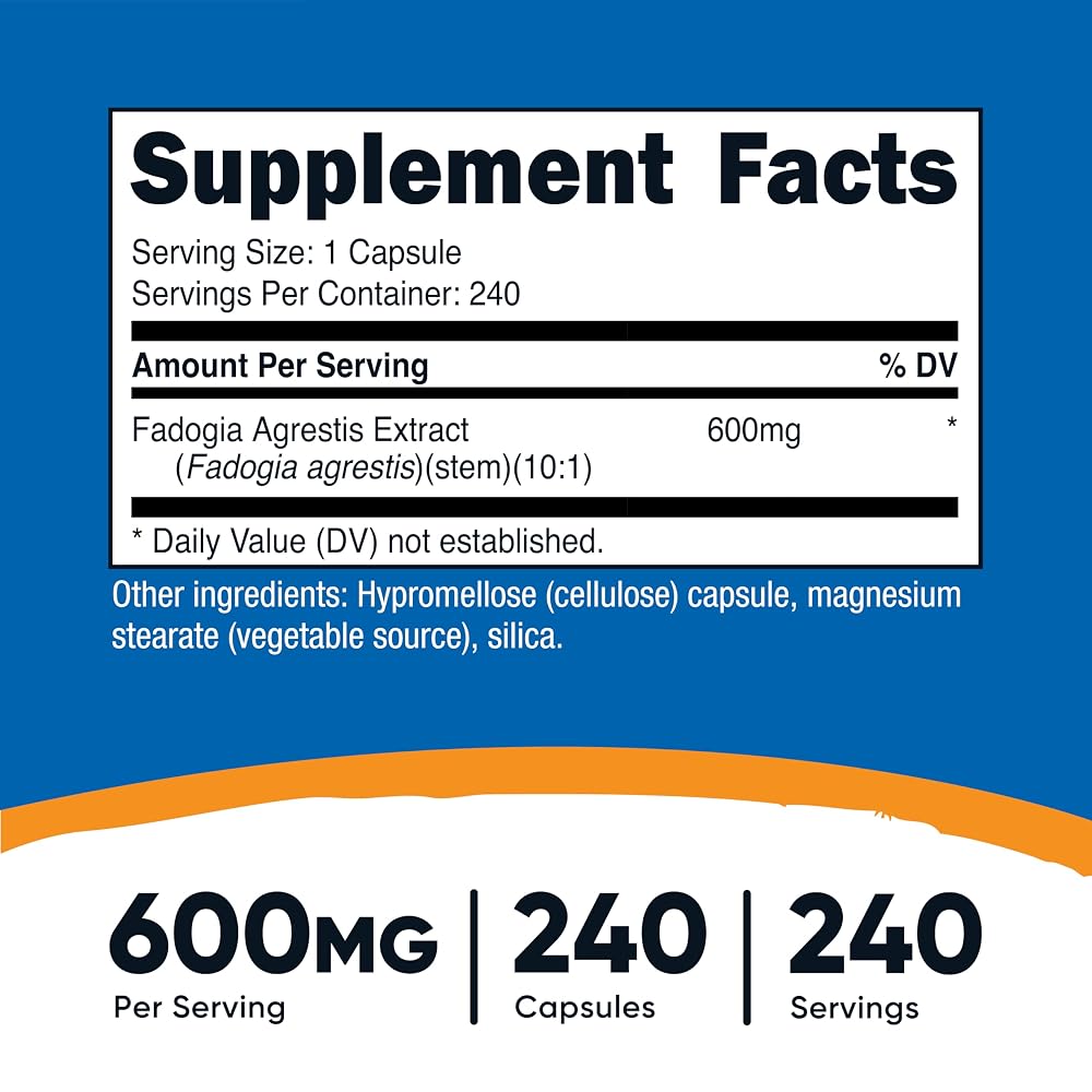 Nutricost Fadogia Agrestis 600mg Extract - 240 Capsules - image 2