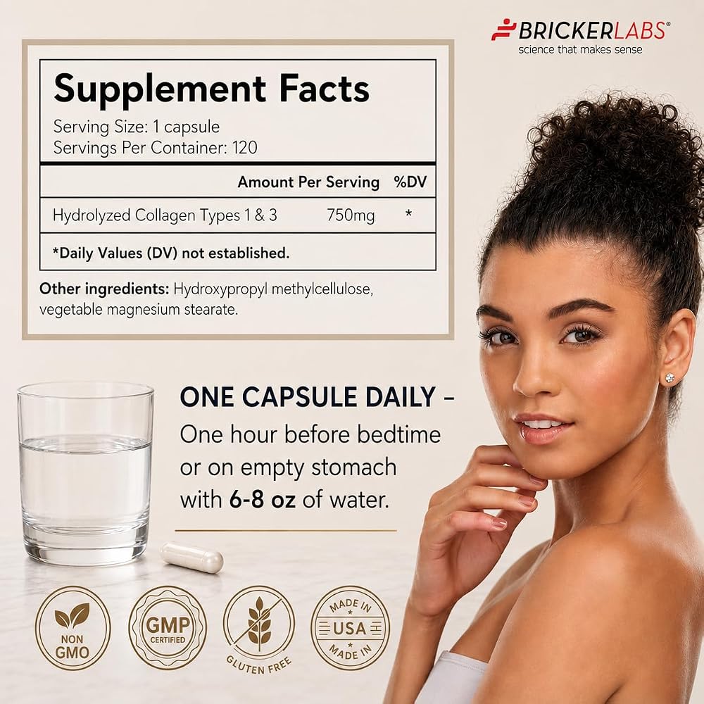 Bricker Labs Collagen Type I & III Hydrolyzed - 120 Capsules - image 7