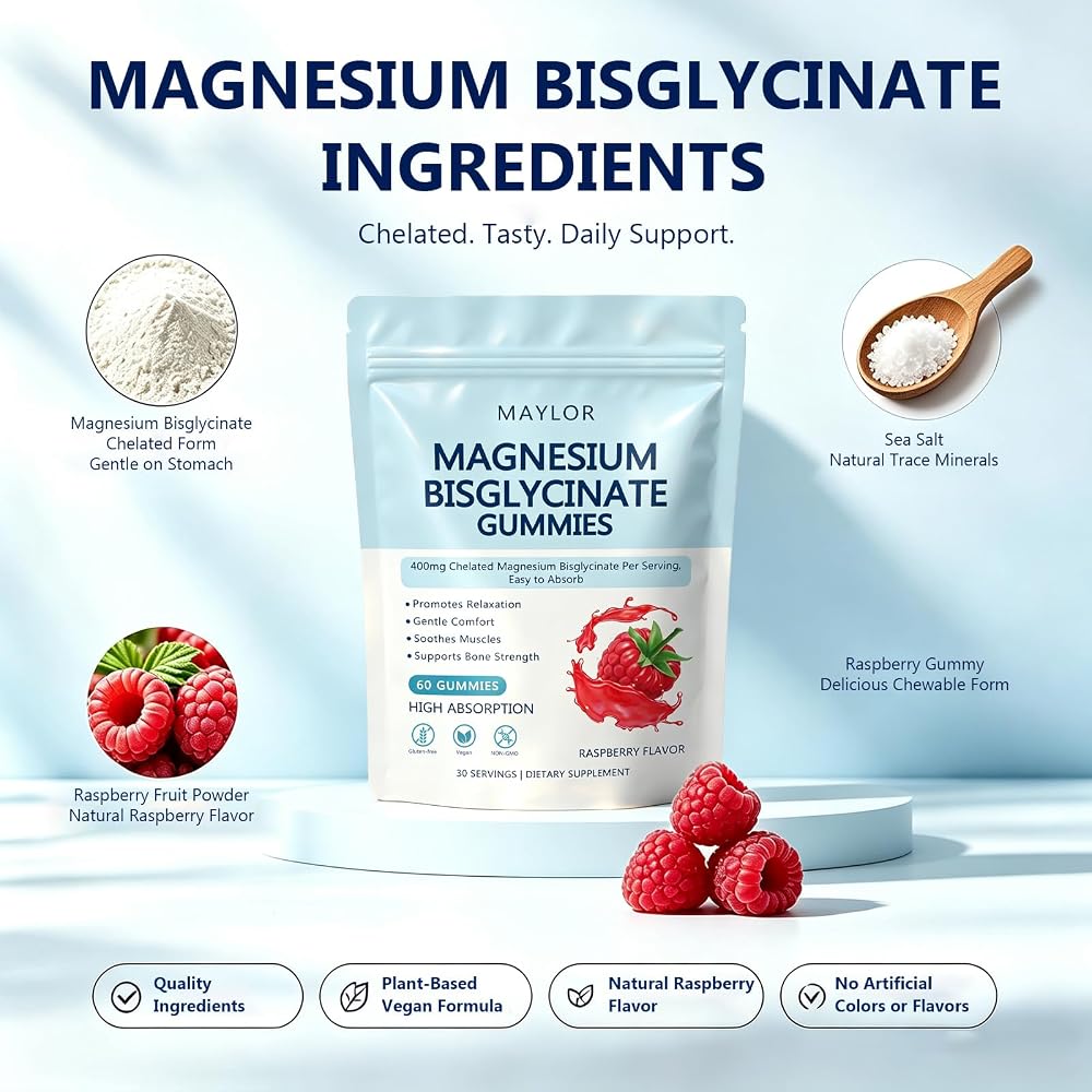 MAYLOR Magnesium Bisglycinate Gummies - 60 Gummies - image 5
