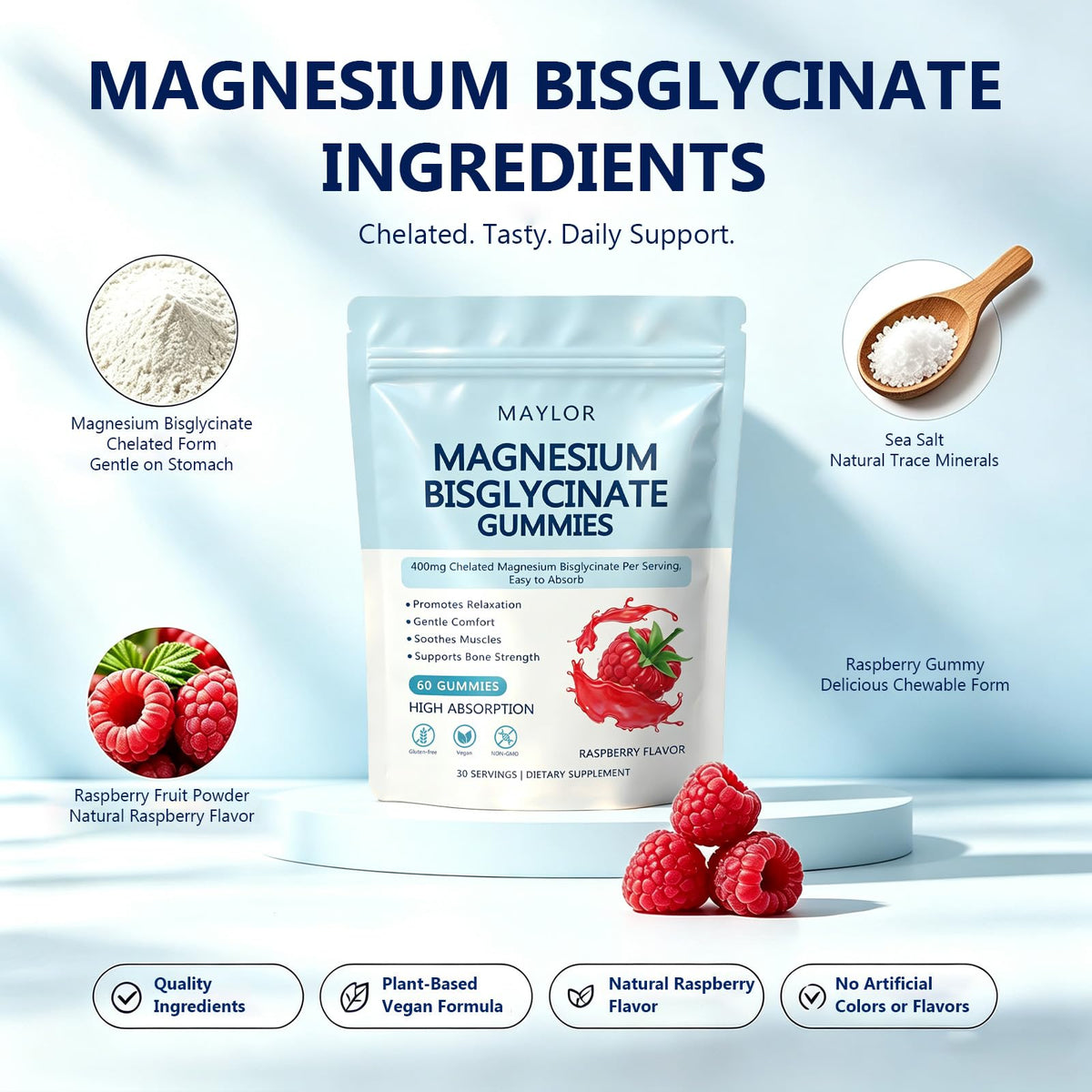MAYLOR Magnesium Bisglycinate Gummies - 60 Gummies - image 5