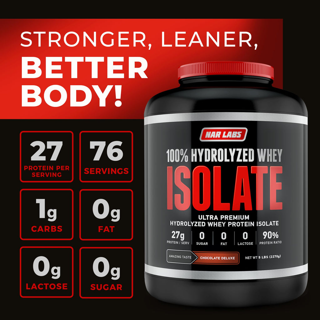 NAR LABS Hydrolyzed Whey Protein Isolate Chocolate - 5 lbs - image 2