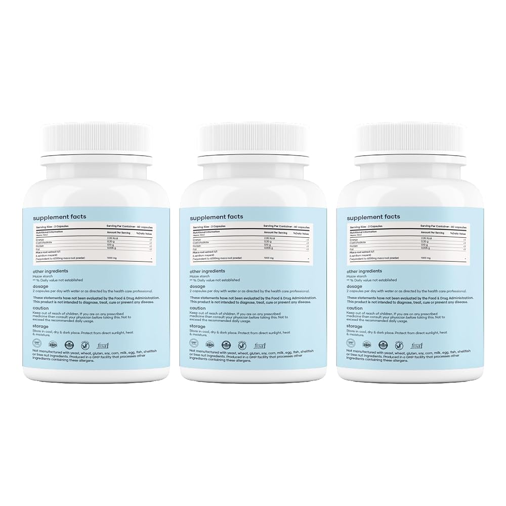 Mars Maca Root Capsules with Ginseng, Magnesium & Berberine - 180 Count - image 6