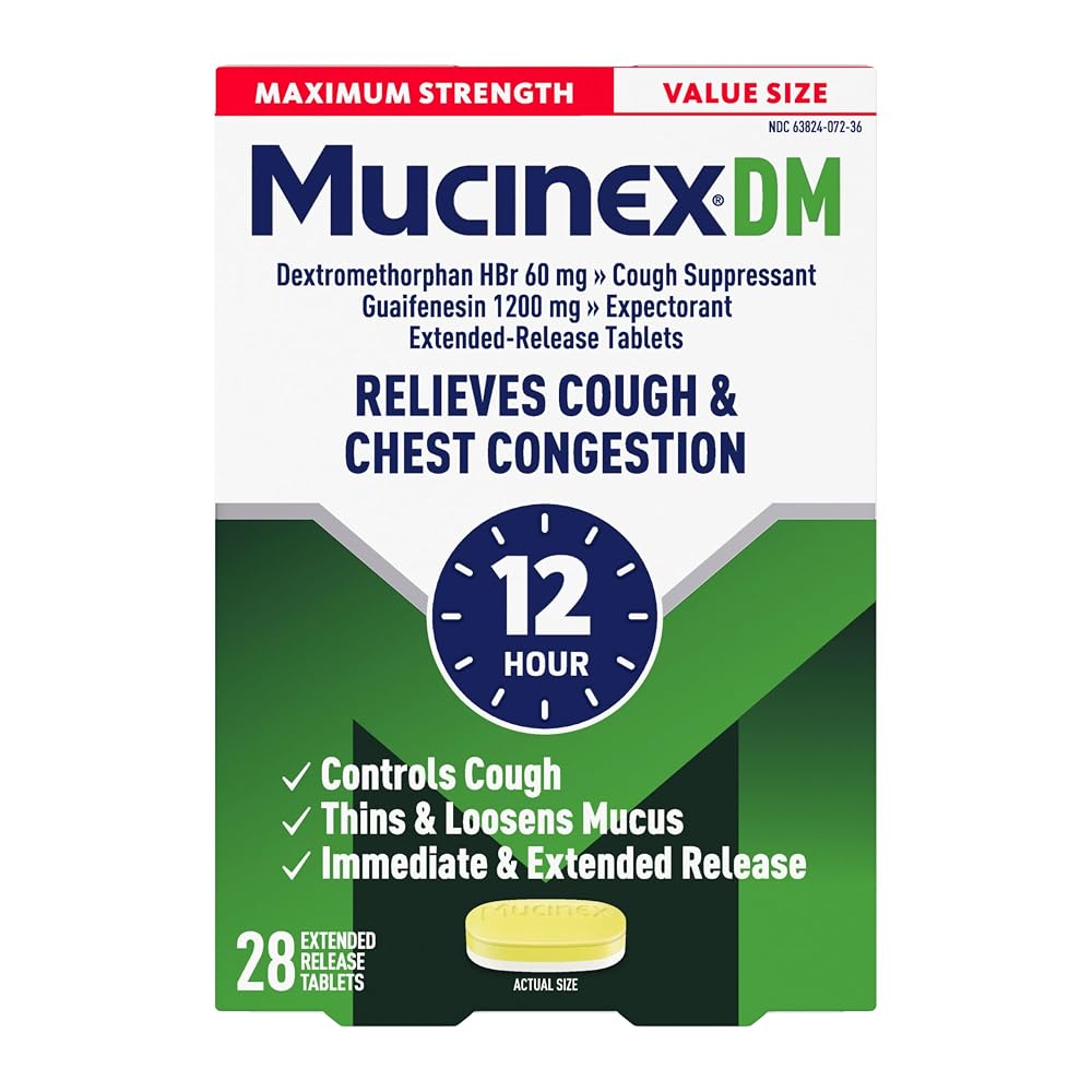 Mucinex DM 12Hr Maximum Strength Cough & Chest Congestion - 28 Tablets