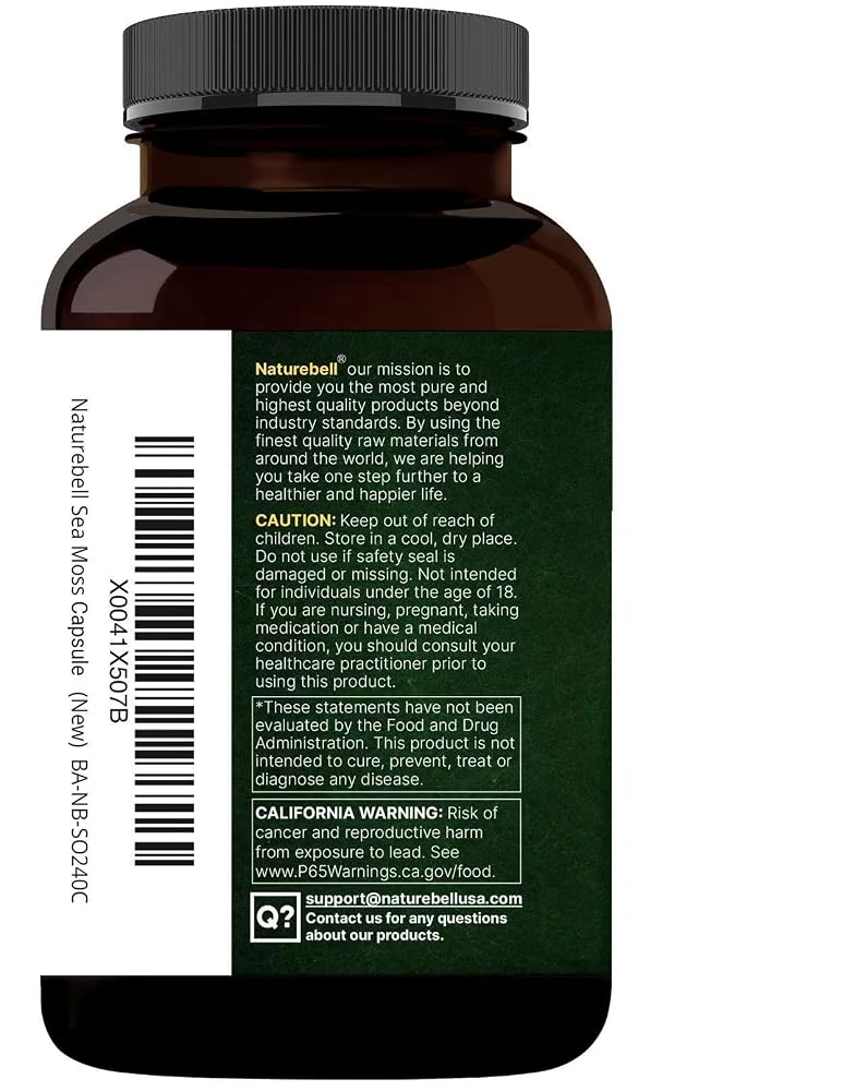 NatureBell 3-in-1 Sea Moss - 240 Vegetarian Capsules - image 9