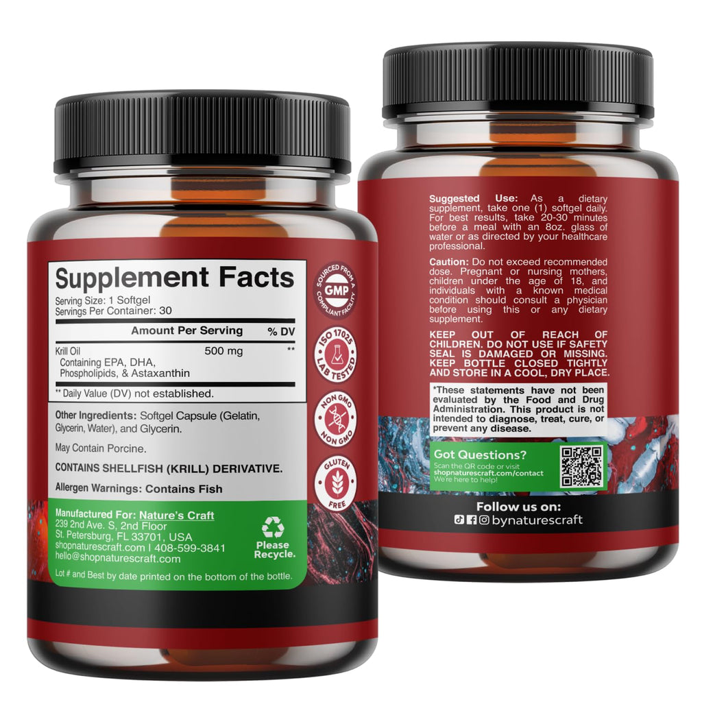 Natures Craft Krill Omega 3 Fish Oil Softgels - 30 Count - image 8