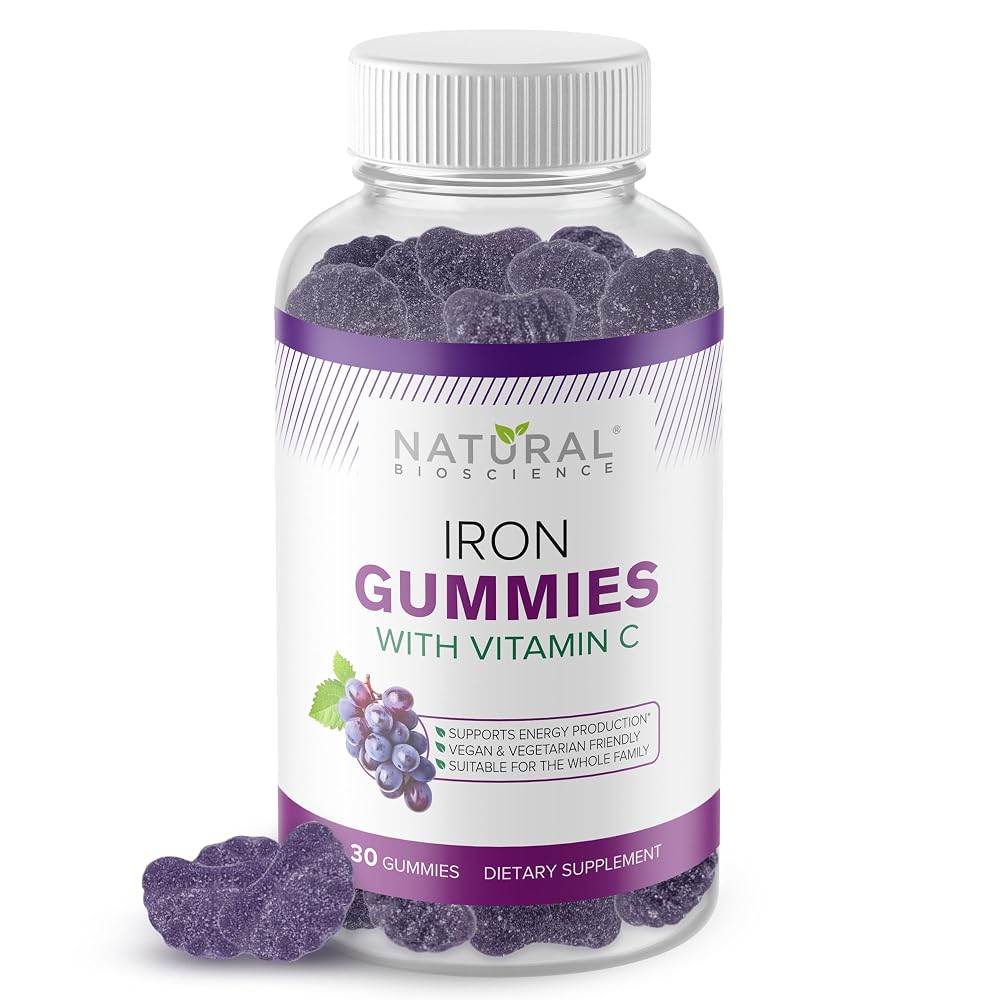 Natural BioScience Iron Gummies with Vitamin C for Adults & Kids