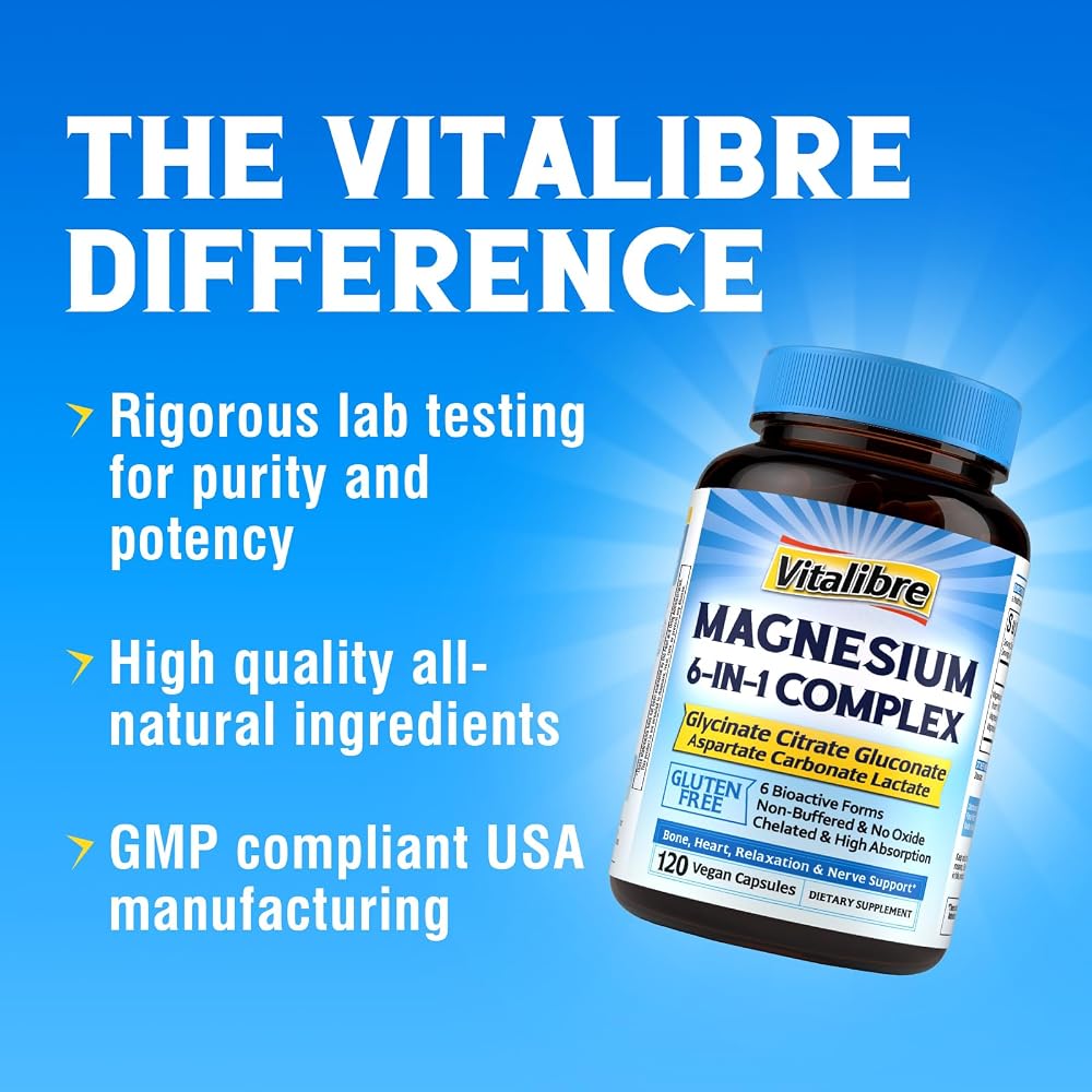 Vitalibre Magnesium Complex Supplement 6 in 1