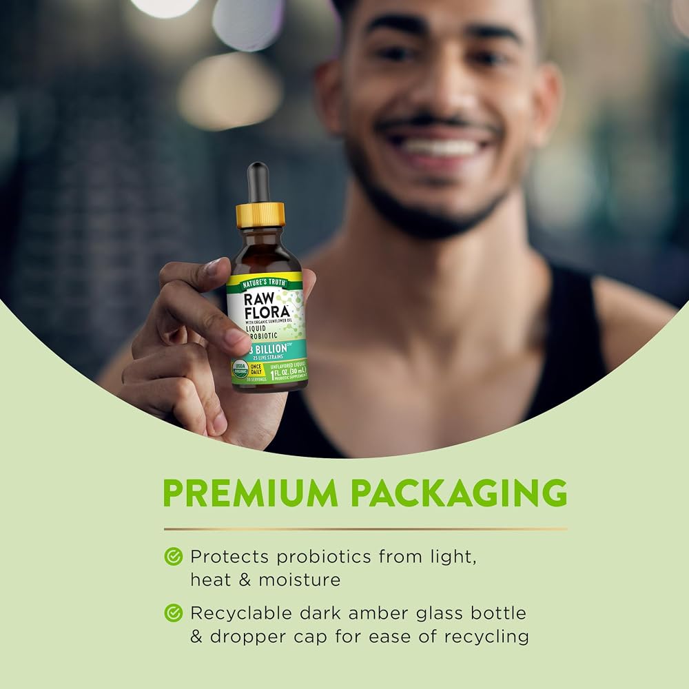 Nature's Truth Raw Flora USDA Organic Liquid Probiotic - 1 Fl Oz - image 6