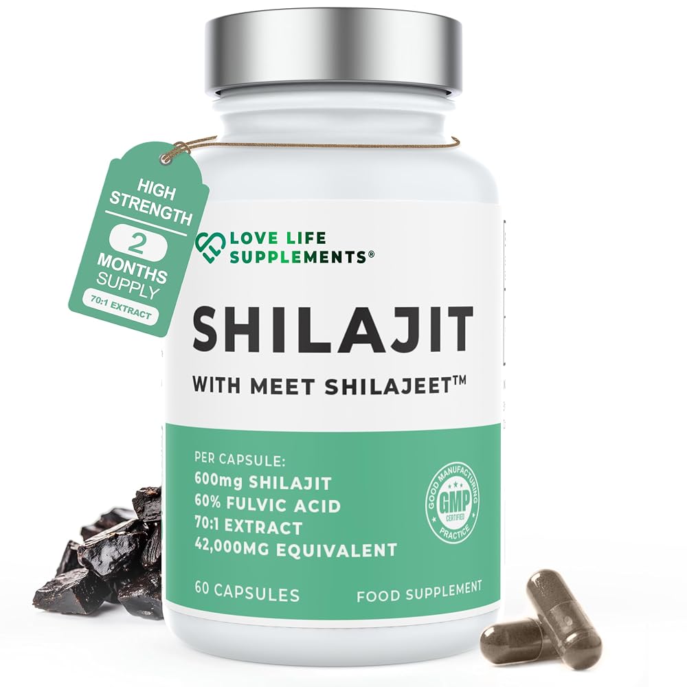 Love Life Supplements High Strength Shilajit 600mg - 60 Capsules