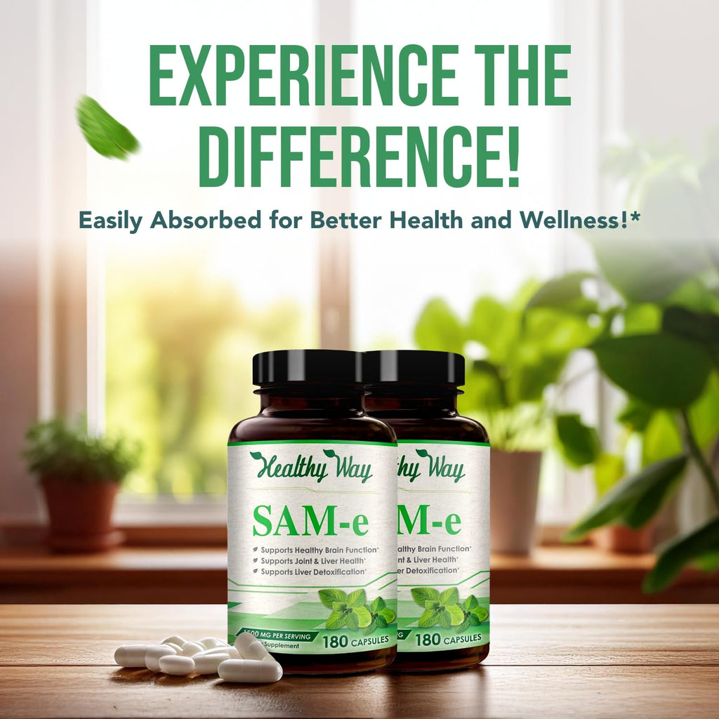 HealthyWayRx SAM-e 1500mg Capsules Brain & Mood Support - 120 Servings - image 6