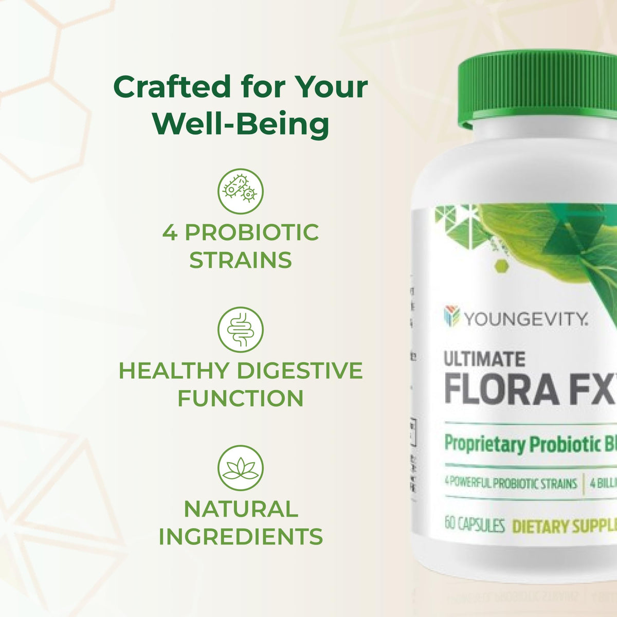 Youngevity Ultimate Flora FX Prebiotic Probiotic 4 Billion CFU - 60 Capsules - image 5