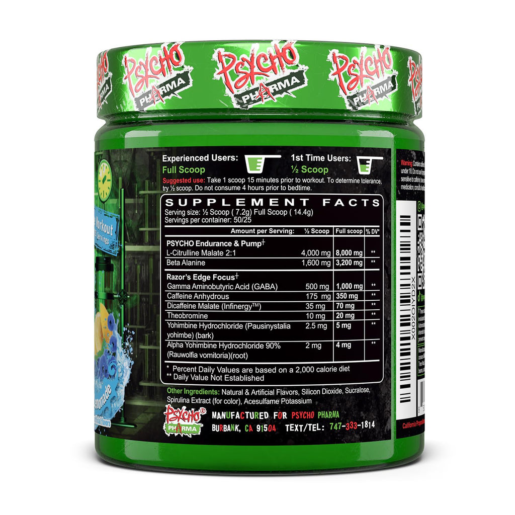 Psycho Pharma Edge of Insanity High-Stim Pre-Workout Powder
