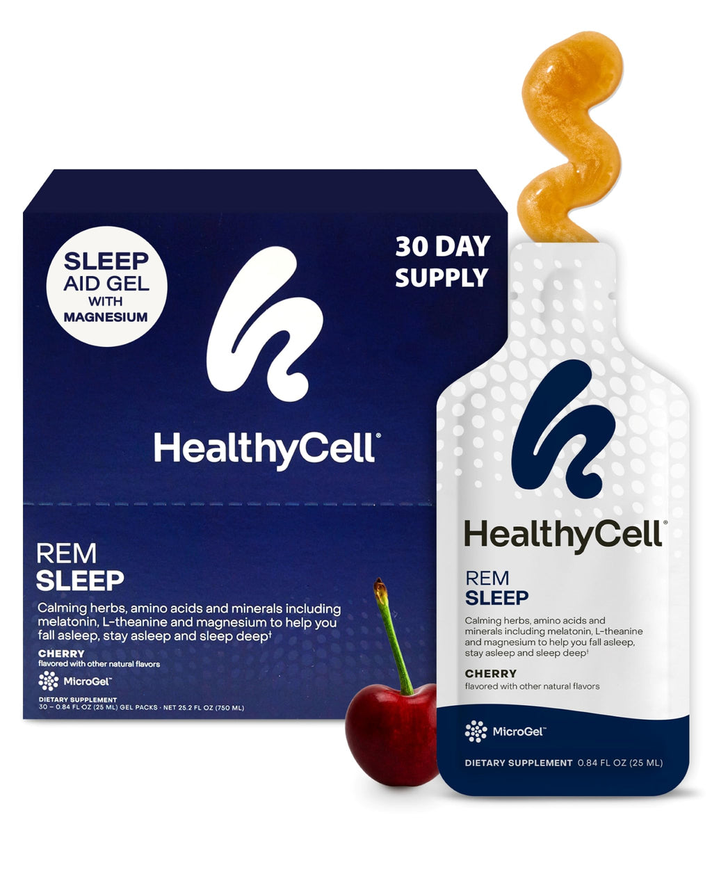 HealthyCell REM Sleep Aid Liquid Gel Supplement - 30 Gel Packs